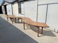 Sinofur table de récolte rustique en serpentin