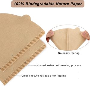 Bán buôn tùy chỉnh 185 mét ủ cà phê đóng hộp lọc dùng một lần giỏ cà phê Bộ lọc 1-4 cup Trắng lọc cà phê - Product Image 3