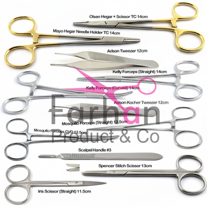 Kit de cirugía oral micro periodontal periostio elevadores Lucas curetas fórceps - Product Image 1