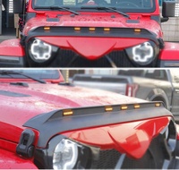 Protection de capot avant de voiture, déflecteur anti-insectes et anti-sable avec lumière pour Jeep Wrangler JL 2018-2020, garde-boue extérieur