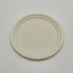 Özelleştirilebilir 9 "yağlı ve Microwavable tek kullanımlık Compostable cornstarch kağıt yuvarlak plakalar 9 inç