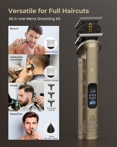 Tondeuse à cheveux professionnelle pour homme Vgrpro, étanche, ensemble rasoir - Sans fil, 4 vitesses, écran LED pour la coupe du visage/de la barbe, barbier à domicile - Product Image 3