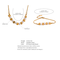 Ensemble de bijoux faits à la main vintage en or, collier, bracelet et jonc en perles d'eau douce naturelles JINYOU 1063 et perles en acier inoxydable pour femmes