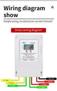 Caja de medidor de energía de prepago antifraude trifásico, medidor de KWH prepago, comunicación Modbus, pantalla LCD, precisión 1,0 montada en la pared - Product Image 6
