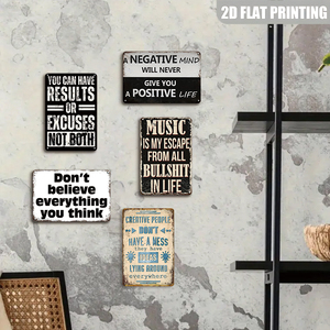 Plaque en métal avec citation inspirante, slogan de motivation pour une vie positive, décoration murale rustique pour la maison, le bureau, le bar, la chambre à coucher - Product Image 5