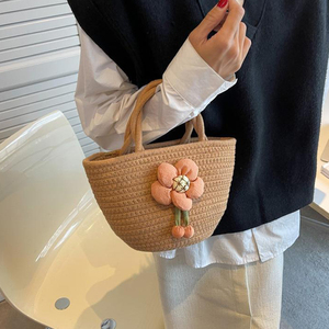 Low MOQ 2026 New Women Summer Cotton Rope Woven Shoulder Bag Casual Bohemian Beach Handheld <b>Purse</b> - Product Image 6