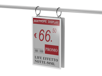 Support d'étiquette numérique en plastique Meethope avec crochet de suspension, support double face pour étiquettes de prix ESL sur fils avec anneau