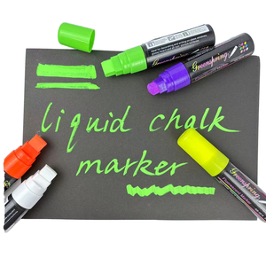 Marqueur à <span class=keywords><strong>craie</strong></span> liquide à base d'eau personnalisé OEM, non toxique, effaçable à sec et à l'eau, pointe plate de 10 mm - Product Image 1