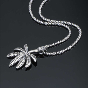 สแตนเลสสตีล ใบเมเปิ้ล จี้สร้อยคอ สไตล์พังก์ เครื่องประดับแฟชั่น SP678 - Product Image 3