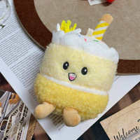 Porte-clés promotionnel en coton PP ultra doux, en forme de gâteau, porte-clés mignon en peluche en forme de gâteau d'anniversaire, cadeau pour couple