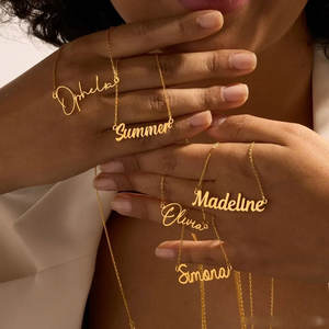 שרשרת זהב אנטי-tarnish אנטי-tarnish זהב 18k נירוסטה אמיתי תכשיטים מכתב מותאם אישית שרשראות לגברים - Product Image 1