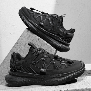 Chaussures de sport pour hommes personnalisées avec logo, style Techwear, système de laçage rapide, semelle épaisse mouchetée, baskets de sport - Product Image 5