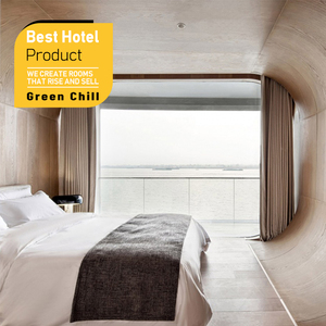 Custom 3 Star Art Hotel Bedroom Furniture Industrial Wooden <b>Bed</b> <b>Frame</b> Set For Urban Boutique Hospitality Decoration Project - Product Image 1