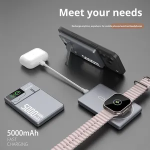 Batterie externe en alliage magnétique à charge rapide 22,5 W avec support pour montre et écouteurs - Product Image 5