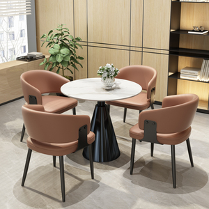 Bàn cà phê sảnh khách sạn bàn Nhà hàng Phương Tây hiện đại bàn ăn tròn sang trọng Thẩm mỹ viện Thẩm mỹ viện Bàn cà phê - Product Image 2