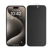 Protection d'écran en verre trempé anti-espion 28 degrés pour iPhone 16 Pro, AGC Japon 2.5D 9H HD anti-rayures, impression soyeuse, couverture intégrale OEM