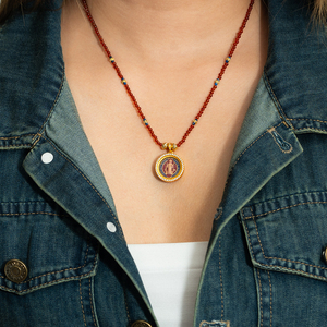 Collar Religioso Católico Personalizado con Pintura a Mano <span class=keywords><strong>de</strong></span> la Virgen <span class=keywords><strong>de</strong></span> Guadalupe, Colgante <span class=keywords><strong>de</strong></span> Cobre, Artículos <span class=keywords><strong>de</strong></span> Joyería al por Mayor - Product Image 5