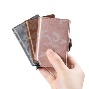 Cartera de Cuero PU con Diseño de Camuflaje, con Botón de Apertura Automática, Bloqueo RFID, Tarjetero, Billetera para Hombre - Product Image 6