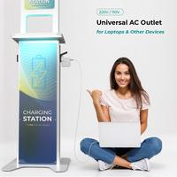 Estación de Carga Digital de Doble Cara Y2 Power AXI de 21'' para Aeropuertos, Kiosco de Carga Rápida para Teléfonos y Laptops con Iluminación LED
