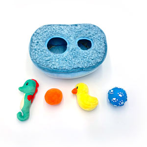 Giocattolo personalizzabile all'ingrosso del cane del cavalluccio marino dell'anatroccolo della vasca da bagno del giocattolo del cane del cane di squeak di masticazione personalizzabile all'ingrosso - Product Image 3