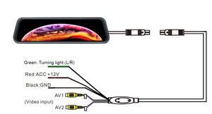 Rétroviseur universel de voiture 9.66 pouces plein écran Rétroviseur de voiture Aide à la marche arrière Caméra de recul sans écran tactile - Product Image 2