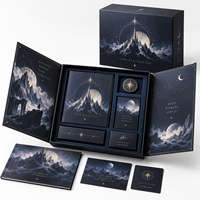 Boîte de collection édition limitée personnalisée, emballage rigide de luxe en papier avec compartiments pour cadeaux de lancement IP, livres, cartes, épingles