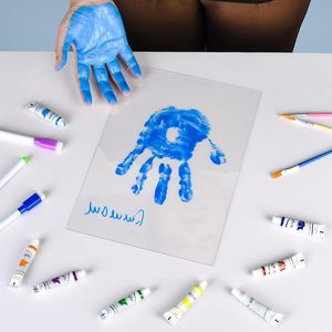 Tùy chỉnh gia đình dấu tay khung Kit cho 4 với 12 Sơn & 9 bút, cha mẹ mới quà tặng bé tắm quà tặng cho mẹ và cha - Product Image 3