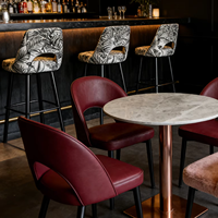 Chaise de luxe ronde en pierre frittée et velours, mobilier de siège pour hôtels, cafés et restaurants