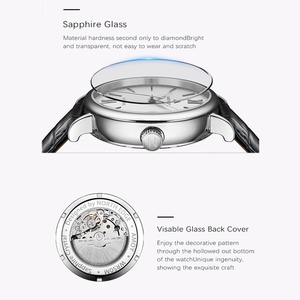 นาฬิกากลไกอัตโนมัติทำจากไพลินกันน้ำมีวันที่เรืองแสงนาฬิกาสเตนเลสสตีลที่สวยงามคุณภาพสูง - Product Image 6