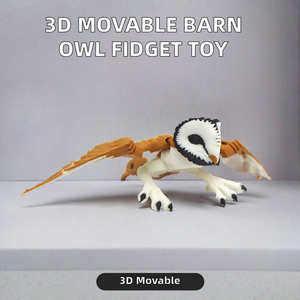 Figura Posable de Búho Granizo Impresa en 3D de Plástico con Alas y Cabeza Totalmente Flexibles, Juguete Sensorial Antiestrés <span class=keywords><strong>para</strong></span> Escritorio, Escala 1/12 - Product Image 2