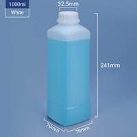 Bouteille en plastique carrée HDPE de haute qualité UMETASS, 1 litre, bouteille vide pour liquides chimiques, emballage industriel, OEM