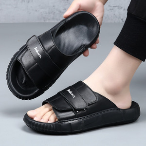 รองเท้าแตะผู้ชายแบบสวมสำหรับฤดูร้อนปี 2024 หนังแท้ ระบายอากาศได้ดี สวมใส่สบาย แฟชั่นคุณภาพสูง พื้น EVA เหมาะสำหรับใส่ในโรงแรม - Product Image 5