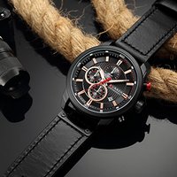 Reloj de cuarzo clásico para hombre, correa de cuero genuino de alta calidad, cronógrafo, moda de negocios, reloj de cuarzo deportivo de lujo, CURREN 8291