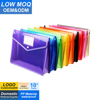 Sobre de Plástico A4 para Documentos con Logotipo Personalizado al por Mayor |   Bolsa Transparente para Archivos de PP con Cierre de Botón a Presión para la Escuela, Oficina y Regalos Promocionales