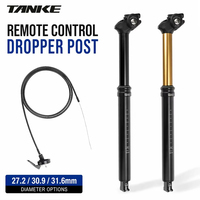 TANKE Fahrrad-Dropper-Sattelstütze 27,2/30,9/31,6mm 105/130mm Verstellweg Interne Kabelführung Fernbedienung Hebefunktion MTB Fahrrad-Sattelstütze