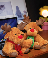Écharpe de Noël personnalisée, jouet en peluche renne, poupée renne en peluche douce, oreiller mignon en forme de fauve de Noël pour cadeau d'enfant et décoration intérieure