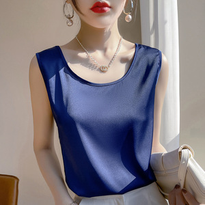 Haut sans bretelles à col rond pour femme, t-shirt sans manches, tendance - Product Image 2