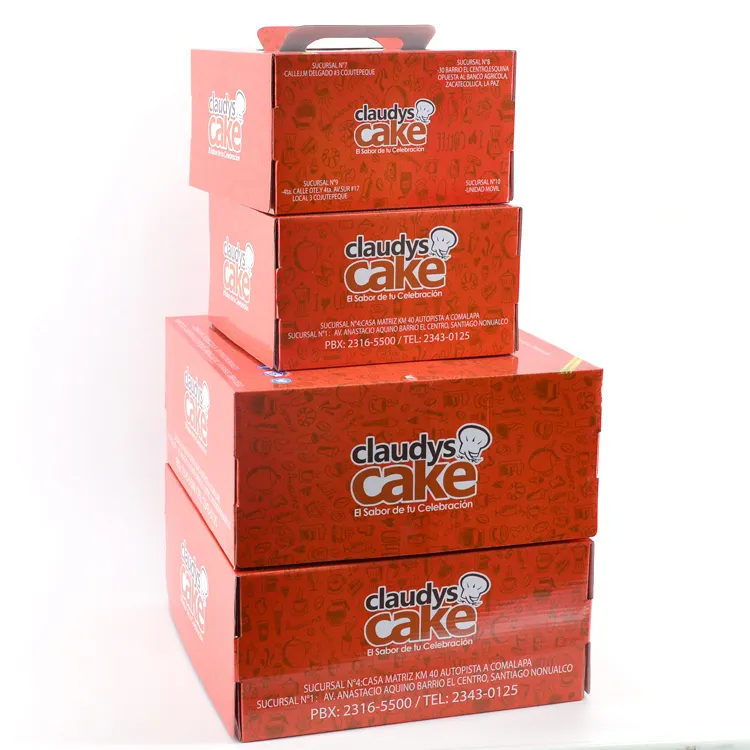 Customized Logo 6 8 10 12 Inches Food Grade Cardboard Paper Milk Cake Packaging Box Square Paper Cake Box