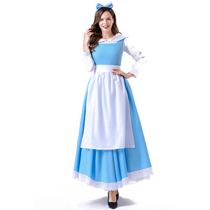 Halloween Adulte Dames Cosplay Manor Maid Costume Party Maid Dress Belle Bleu Tablier Cosplay Costume Set - Product Image 5