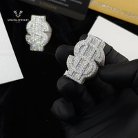Neuerscheinung Feiner Schmuck 925 Sterling Silber Iced Out Diamant Hip Hop Herren Moissanit Iced Out Ring