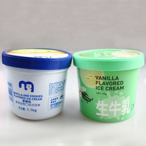 Seau à glace personnalisé avec motif imprimé 3800 ml (133 oz) – Contenant de stockage pour aliments surgelés, yaourts – Récipients ronds commerciaux en PP injecté - Product Image 4