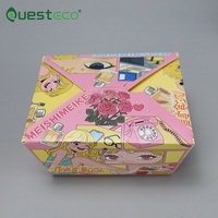 Caja de Comida Rápida para Llevar, Contenedor de Alimentos Desechable Personalizado, Caja de Papel para Pollo Frito con Espacio para Salsas
