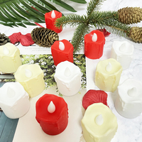 Petites bougies chauffe-plat électriques blanches et chaudes à LED Bougies à thé sans flamme à piles pour fêtes de mariage Noël en vrac
