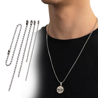 Chaîne de boule d'argent en acier inoxydable populaire de 2.4mm chaîne de boule courte pour collier ou bracelet d'étiquette de chien