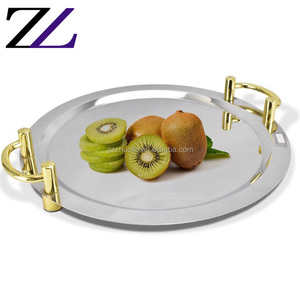 Commercio all'ingrosso piatto di frutta in acciaio inox da pranzo piatti set di stoviglie da cucina buffet plateaux miroir di verdure piatto di <span class=keywords><strong>cioccolato</strong></span> - Product Image 4