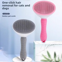 Brosse auto-nettoyante en ABS pour animaux de compagnie – L'outil indispensable pour chats et chiens – Élimination des poils morts en un clic – Douce pour le pelage