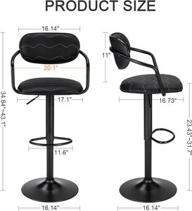 Vente directe usine : Tabouret de bar noir <span class=keywords><strong>avec</strong></span> dossier, chaise de bar pivotante pour hall d'hôtel, tabouret haut à dossier haut en gros - Product Image 2