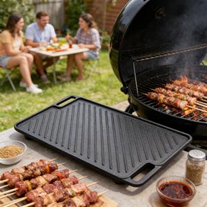 Plaque de cuisson réversible en fonte pour barbecue, fournie directement par l'usine - Product Image 2