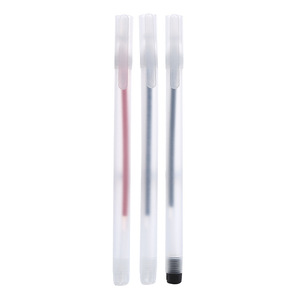 Stylo à encre gel transparent givré en plastique, tête de balle de 0,5 mm, stylo à eau, papeterie d'apprentissage, stylo de signature - Product Image 1