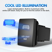Skyearth Interruptor de botón LED de 12V con varios símbolos para barra de luz, interruptor de control central para coche Toyota